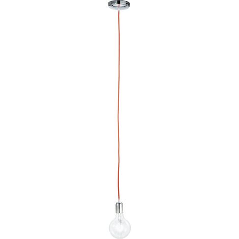 Pendel IDEA con cavo in tessuto rosso E27 80 cm.