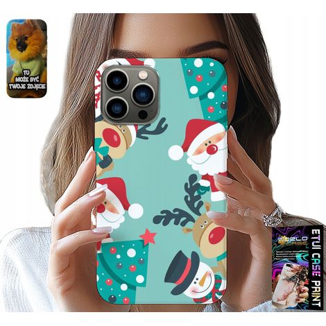 Custodia per iPhone 13 PRO - Babbo Natale, renne, pupazzo di neve, motivi natalizi (1/5)