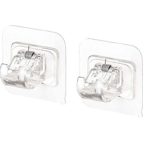 Support de Tringle à Rideau Autocollant Transparent 4 Pièces pour Cuisine et Salle de Bain (1/4)