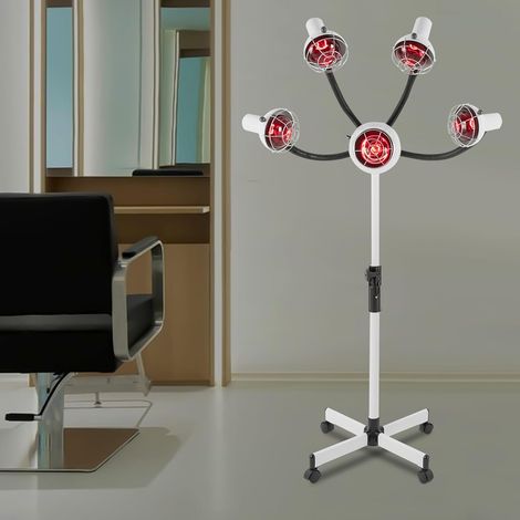 Lampe Chauffante Pour Cheveux à 5 Têtes Processeur De Couleurs De Salon De Coiffure Hauteur Réglable Avec Roulettes Infrarouge Chaleur Lampe Salon Chauffe Cheveux,Pour Salon De Coiffure (1/5)