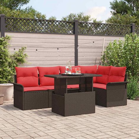 Set Divano da Giardino 6 pcs Marrone Rattan in Polipropilene vidaXL (1/5)