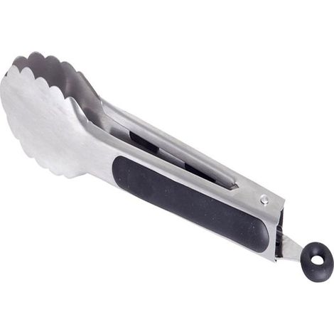 Accesorio de cocina - PAELLA WORLD - Pinzas para barbacoa - Acero inoxidable - 23 cm - Mango de goma (1/2)