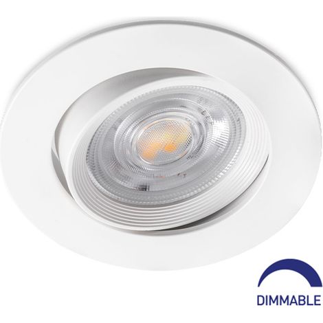 Spot LED encastrable 3en1 rond blanc 7W IP20 Dimmable (1/5)
