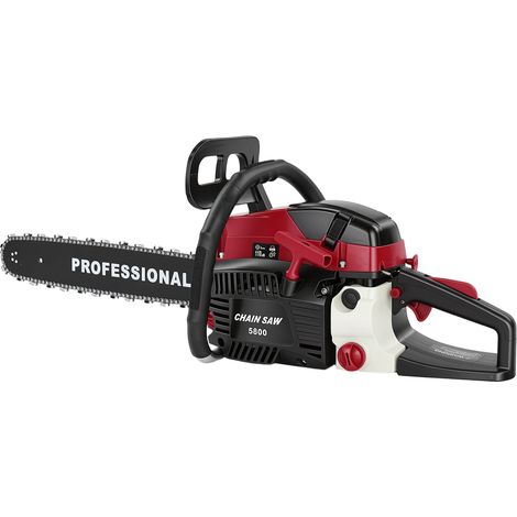 Tronçonneuse à essence 2 temps 58 cm³, 2,4 kW - Scie à chaîne, guide-chaîne 50 cm, pour abattage et élagage (1/5)