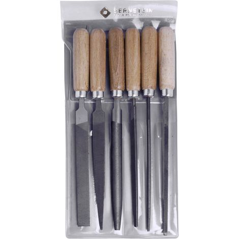 Bernstein Tools for Electronics 5-240 Schlüsselfeilen-Set mit Holzheft  im Etui 6tlg.  Länge 100 mm