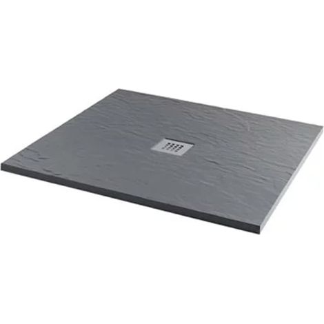 MX Minerals Ash Grey Slate Effect Square Shower Tray 900mm x 900mm (1/3)