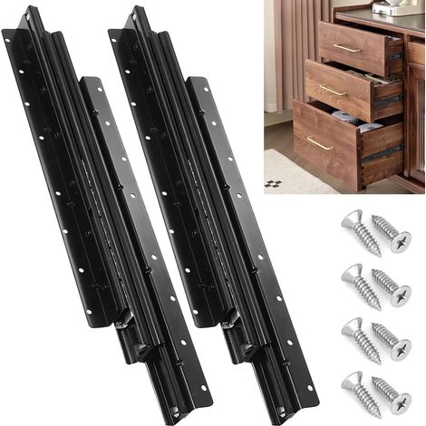 Lot de 2 glissières de tiroir à roulement à billes 400-900 mm (1/5)