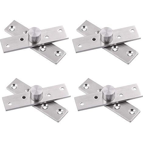 Charnières Pivot Porte Rotation Cachée de 360 ​​​​Degrés 4 PCS Pivot Charnière pour Porte Charnière de Porte Supérieure Inférieure en Bois Charnière Acier Inoxydable épaissies pour Armoire Fenêtre Por (1/4)