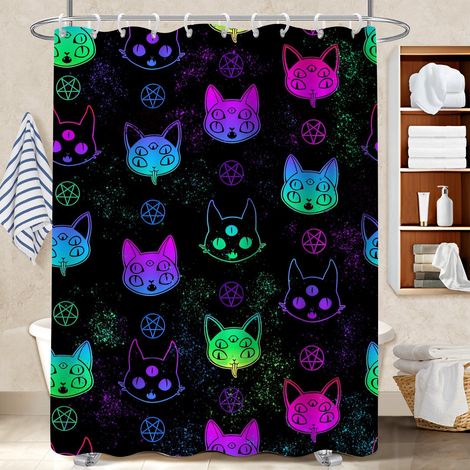 Rideau douche imperméable polyester 180x180 robuste bâche de douche pour baignoire d’angle (1/5)