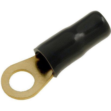 50x Connecteurs anneau M6 10mm2 - dore isole noir