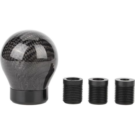 Couvercle de levier de vitesse universel en Fiber de carbone, accessoire de Modification de voiture noir (1/5)