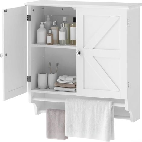 HOMCOM Mobiletto Bagno salvaspazio da muro Bianco (1/5)