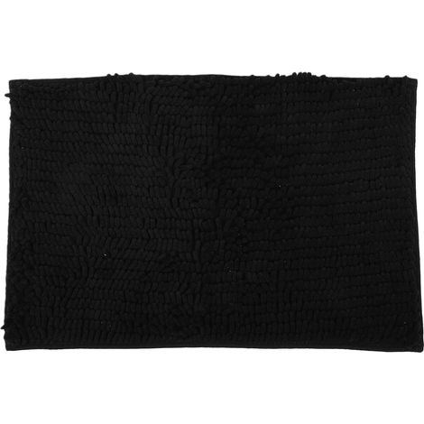 Tapis de bain doux et absorbant en polyester à séchage rapide, idéal pour la cuisine, l'entrée, la chambre ou le salon, noir, 40 x 60 cm (1/5)