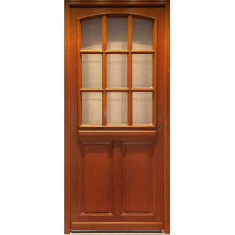 Porta d'ingresso in legno con vetrata Agatha, H.215xL.90 cm, lato tavolo P. sinistra, GD MENUISERIES (1/5)