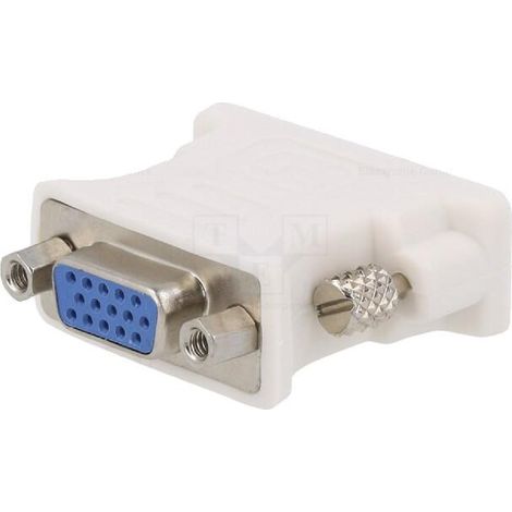Adaptateur - D-Sub 15pin HD femelle - DVI-I -24+5- prise male - Full HD - blanc