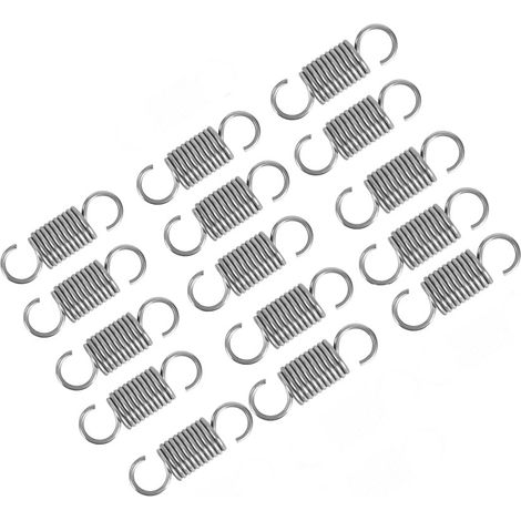15 - Ressort de traction - Acier inoxydable - Double crochet forme S - Pour meubles et appareils ménagers - Argenté - 1,2x8x30 cm (1/4)