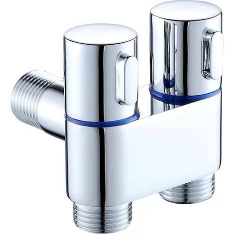 Wandmontiertes 3-Wege-Eckventil aus Zinklegierung mit Füllstück, ein Einlass, zwei Auslässe, Wassersprüher, Badezimmerzubehör, 1 Stück