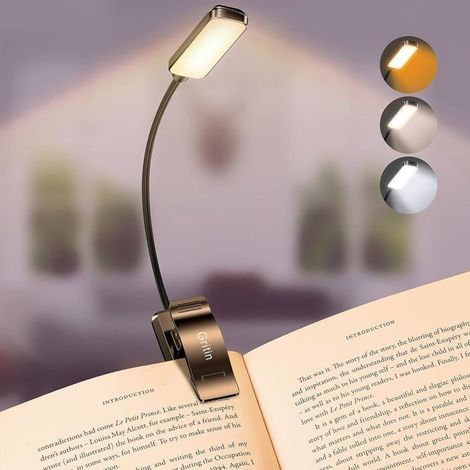 2er-Pack Leselampe, 4 LEDs [kalt- und warmweißes Licht], 3 Helligkeitsstufen, flexibler Hals, Nachttischlampe (1/4)