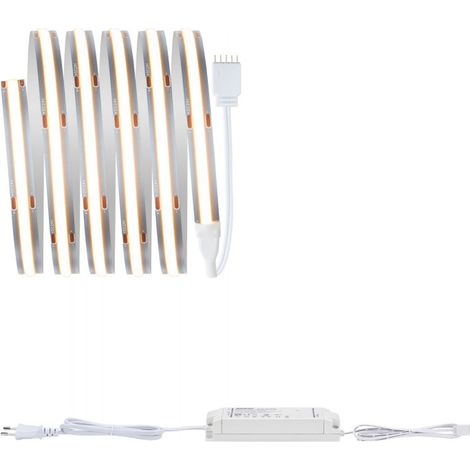 PAULMANN 71048 MAXLED 1000 LED STRIP FULL-LINE COB KIT COMPLET 1,5M 18W 1620LM 528LEDS/M 2700 K 40VA GRADABLE, ARGENT PLASTIQUE, (1/5)