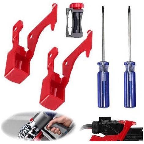 Gachette pour Dyson V11 V10 Bouton Interrupteur à Gâchette Dyson V10 Bouton Rouge Dyson Outil de Réparation de Bouton pour Aspirateur V10 V11 2 Interrupteurs 1 Support d'interrupteur et 2 Tournevis (1/5)