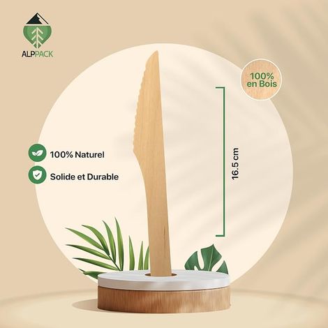 Wood Knives Knives Cutlery for Birthday Party, Wedding, Buffet, Picnic and Camping (1/4)
