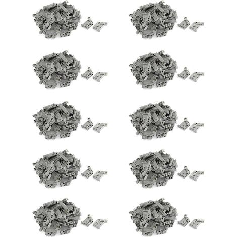 500 Pieces Bouchon D'Extremite Du Bornier DIN 35mm Rail DIN Clips de de Butee - Gris (1/2)