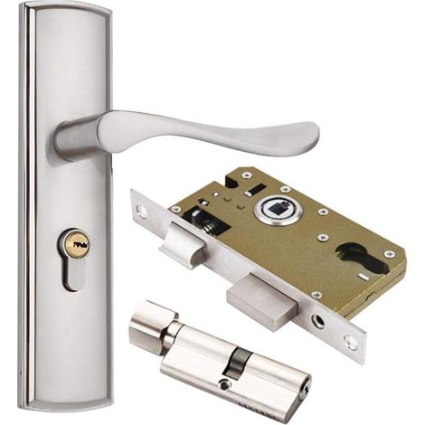 Serratura per porta in acciaio inossidabile, maniglia per porta della camera da letto, serratura per porta singola silenziosa del bagno