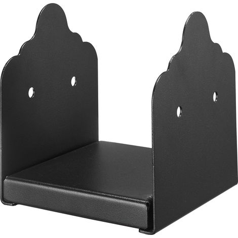 Mophorn Pfostenträger, 2 Stück, Innenmaß 150x141 mm, passend für Pfosten 152,4x139,7/139,7x139,7/147,3x139,7 mm, Einschraubhülsen für Geländer, Trägerbeläge und Fußleisten, schwarz