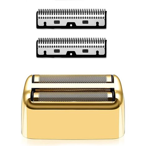 Tête de Rasoir électrique pièces, Rasoir Film et cutter de rechange Compatible avec le Rasoir pour BaBylissPro Barberology FX Metal Foil Shaver, FXFS1/FXFS2 Rasoir Shaver (doré)