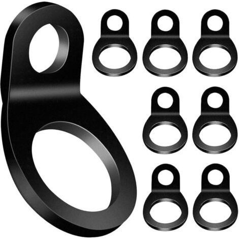 10 Pieces Tie Down Anchors, Black Color O-Ring Anchor Tie Down Ring for Mounting in Garage, Workshop, Truck, Trailer, Golf Cart (1/4)