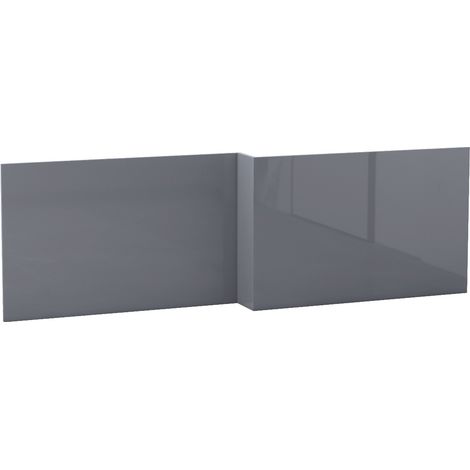 Aquariss Bathroom Gloss Grey Moisture Resistant Wooden Adjustable Height Bath Panel 1700mm L Shape Front Panel