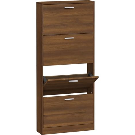 Armoire à chaussures Chêne marron 59x17x150cm Bois d'ingénierie vidaXL