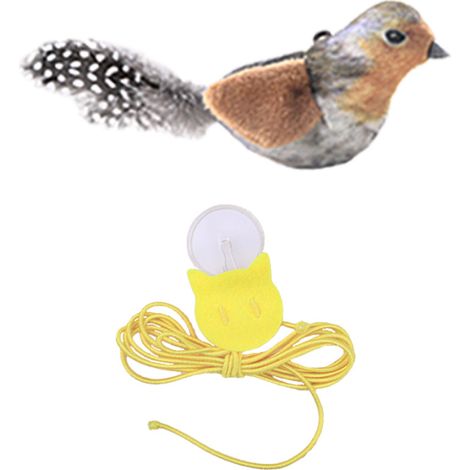 Katzenaccessoires, vogelähnliches Spielzeug mit Geräuschen, Stock und Gras (multifunktional)