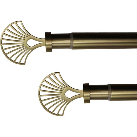 Store Menuiserie – Tringle à rideau extensible 120 à 210 cm – Métal doré – Supports à vis pour installation rapide – Convient pour rideaux légers et lourds