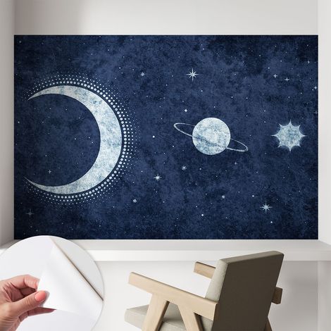 Fotomurale adesivo - murale da parete - Carta da parati autoadesiva - design parete moderno - Motivo stellato 104x70 cm (1/5)
