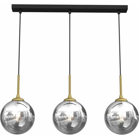 Lampadario a sospensione Milagro Reflex MLP8415 3 luci nero oro (1/5)