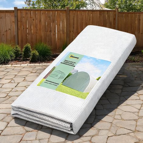Serre de jardin coloris blanc en PE 600 x 300 x 200 cm (1/5)