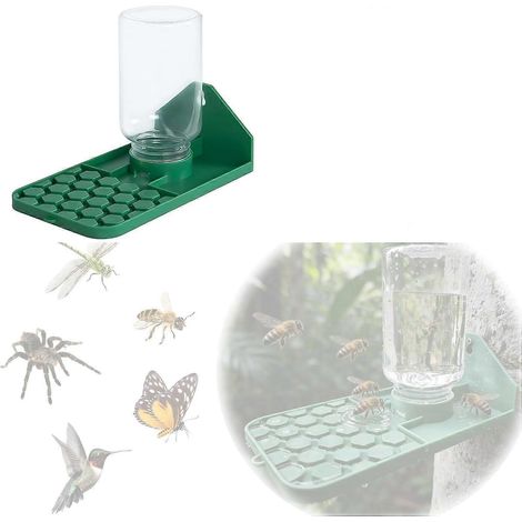 1 pièceDistributeur d'eau pour abeilles, à fixer au mur ou à l'arbre, pour abeilles, papillons, colibris et insectes, vert (1/5)