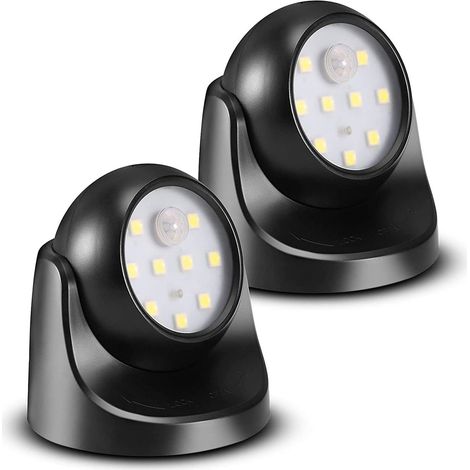 spots LED sans fil 150 lumens globe amovible rotation à 360 degrés alimenté par batterie Noir (1/4)