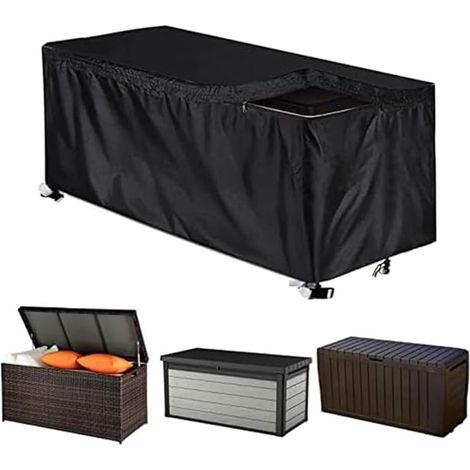 Housse de protection rectangulaire en tissu Oxford 210D pour meubles de terrasse, protection solaire et anti-poussière (S : 123 x 62 x 55 cm) (1/5)