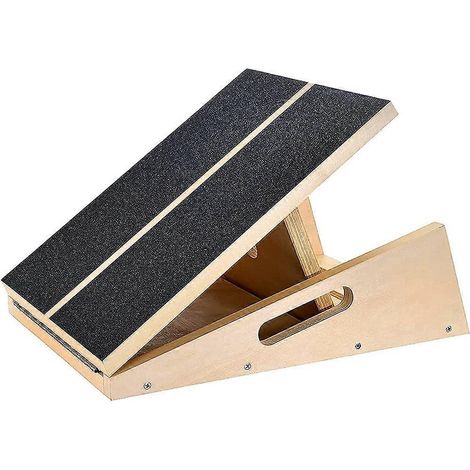 Planche inclinée en bois, planche inclinée réglable et planche d'étirement des mollets avec surface antidérapante - JBMEDIA (1/4)