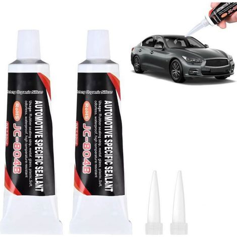 2pcs Colle Carrosserie,50ml Noir,Séchage Rapide,Joint Portière,Vitre,Plastique,Métal,Réparation Automobile