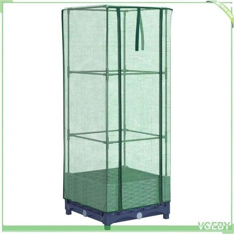 Jardinière surélevée avec housse - FAFEICY - 4015823 - Aspect rotin - 40x40x123 cm - Housse imperméable (1/5)