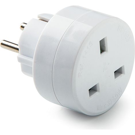 Europäischer-Englischer Steckeradapter 13-16A 250V Weiß