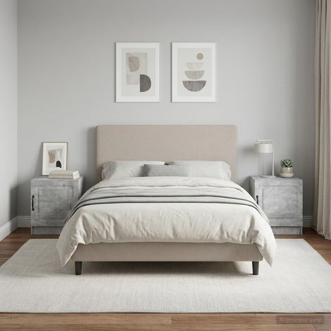 vidaXL Bedside Cabinet 2 pcs Concrete Grey 43 x 34.5 x 47 cm (1/5)