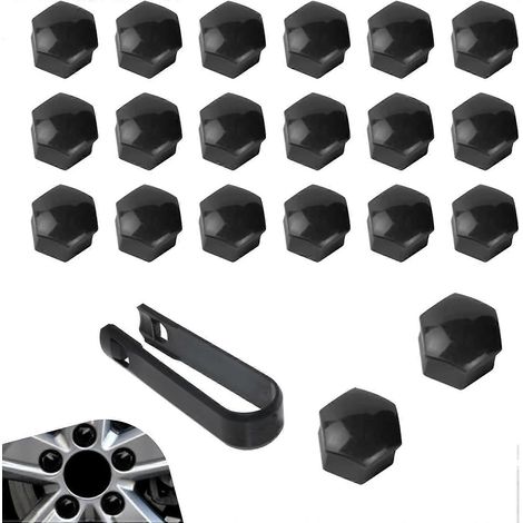 Protection de moyeu de roue de voiture taille 21, cache-écrou de pneu antivol et étanche, avec clip de démontage, accessoire universel pour écrou de roue de 19 mm (0,74 pouce). (1/4)