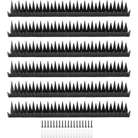 Lot de 6 pics anti-escalade en acier au carbone de 40 cm (15,7 pouces) pour la sécurité des murs extérieurs, de la maison et du jardin. (1/5)
