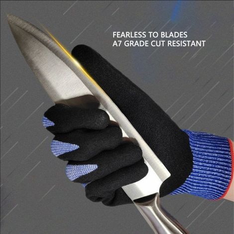 Gants De Travail - Résistants Aux Coupures Niveau A7 - Pour Travail Du Bois Réparation Électronique Cuisine - Taille M - 2 Pièces (1/5)