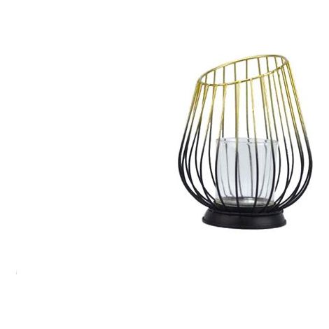 Candeliere Portacandela in Metallo Colore Oro 19 cm (1/2)