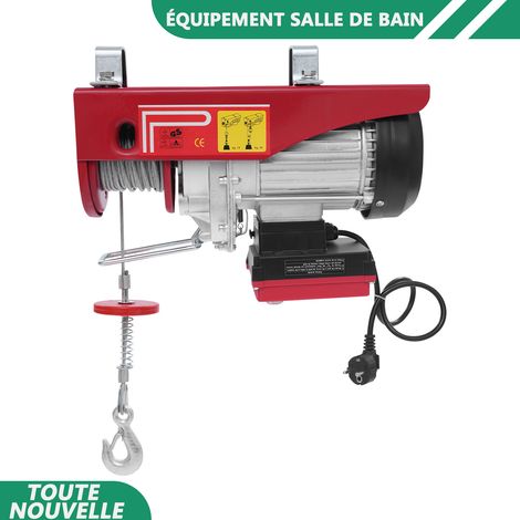 WAOBDLA Elevateur électrique 1200W 600kg/1323 lbs avec commande à distance et sangles de levage (1/5)